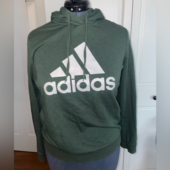 adidas Tops - Adidas Women's Green Hoodie with White Logo